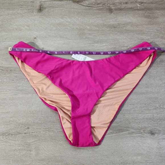 J. Crew Pink Curved Waist Cheeky Bikini Bottom New With Tags Womens Size XXL - Picture 4 of 16